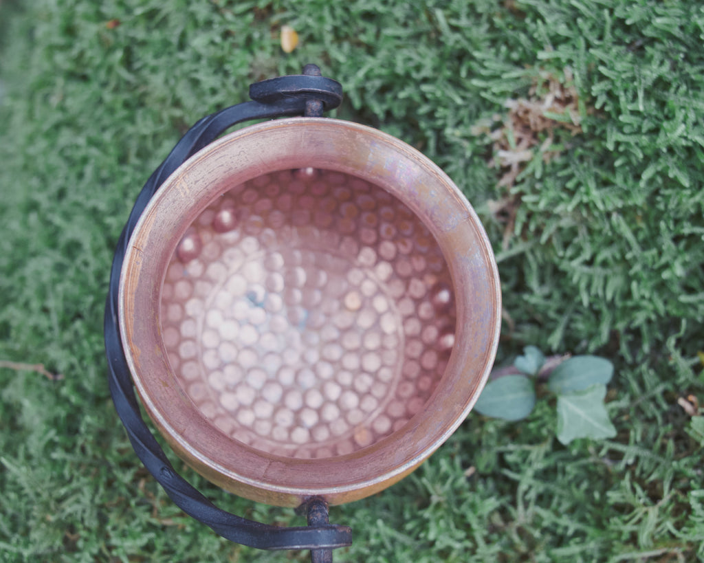 Diminutive yet Iconic French Copper Cauldron — Wrought-Iron Handle, Hammered Copper,  Archetypal Curved Form