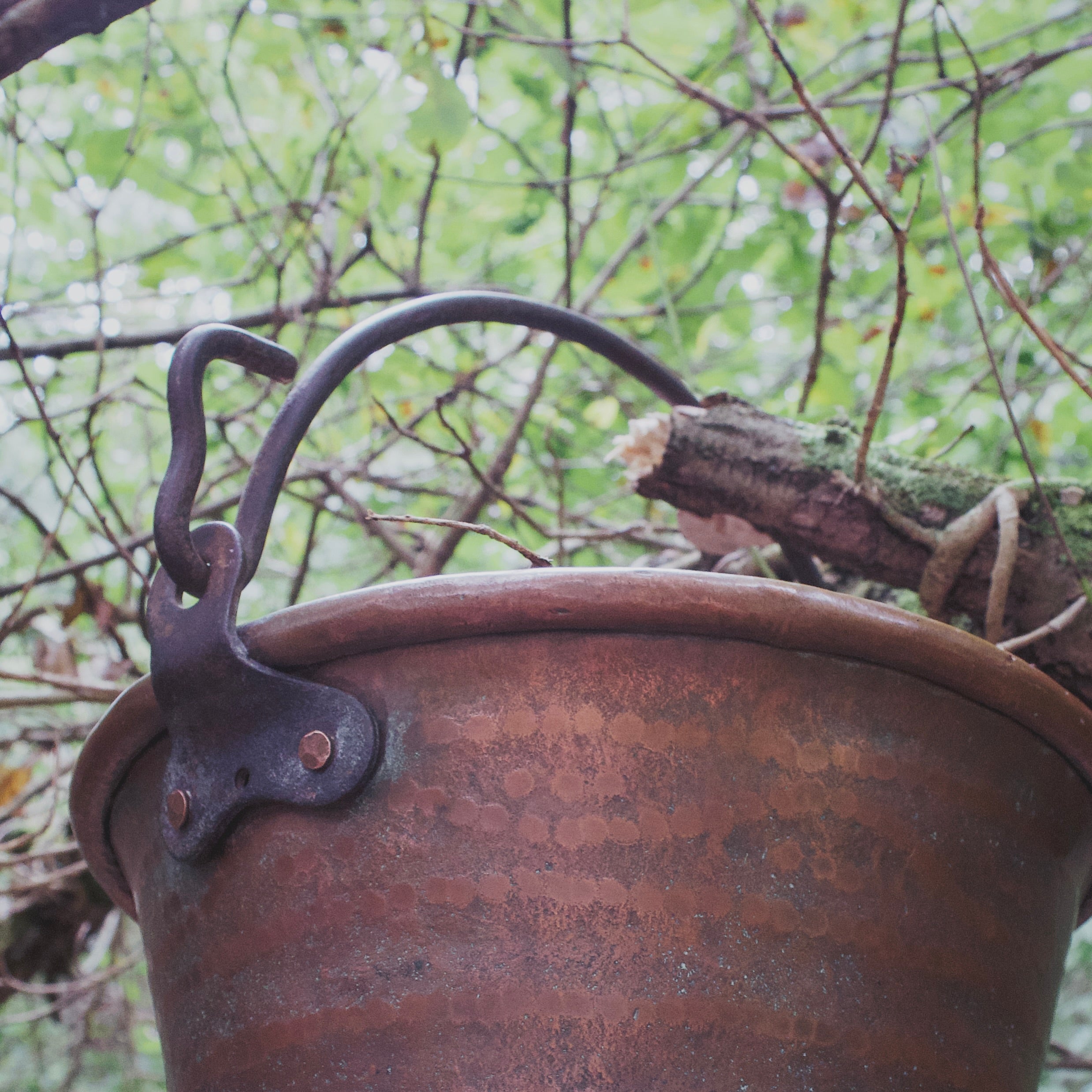 Majestic 19th Century French Hand-Forged Hanging Copper Cauldron — Heavy-Gauge, Hammered, and Born of the Old World Hearth