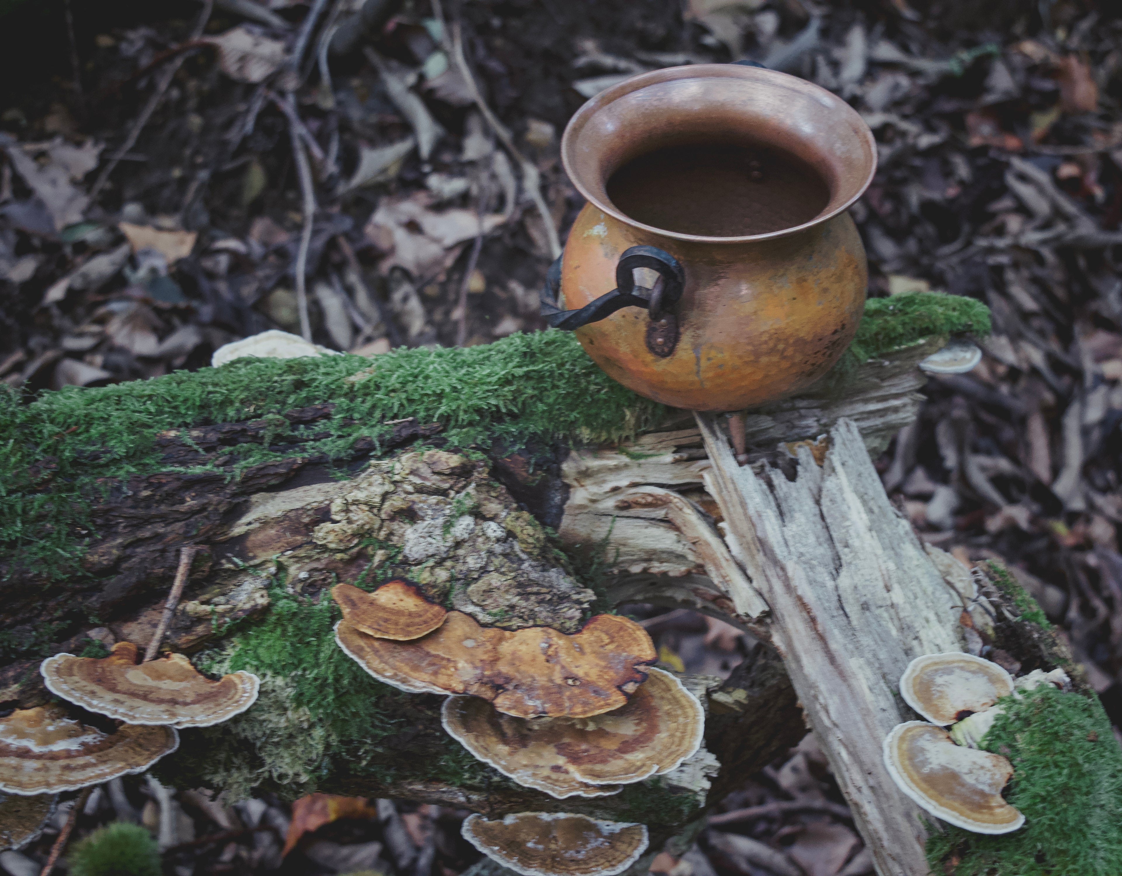 Petite French Copper Cauldron on Three Legs — Wrought-Iron Handle, Brass Feet, and Timeless Form