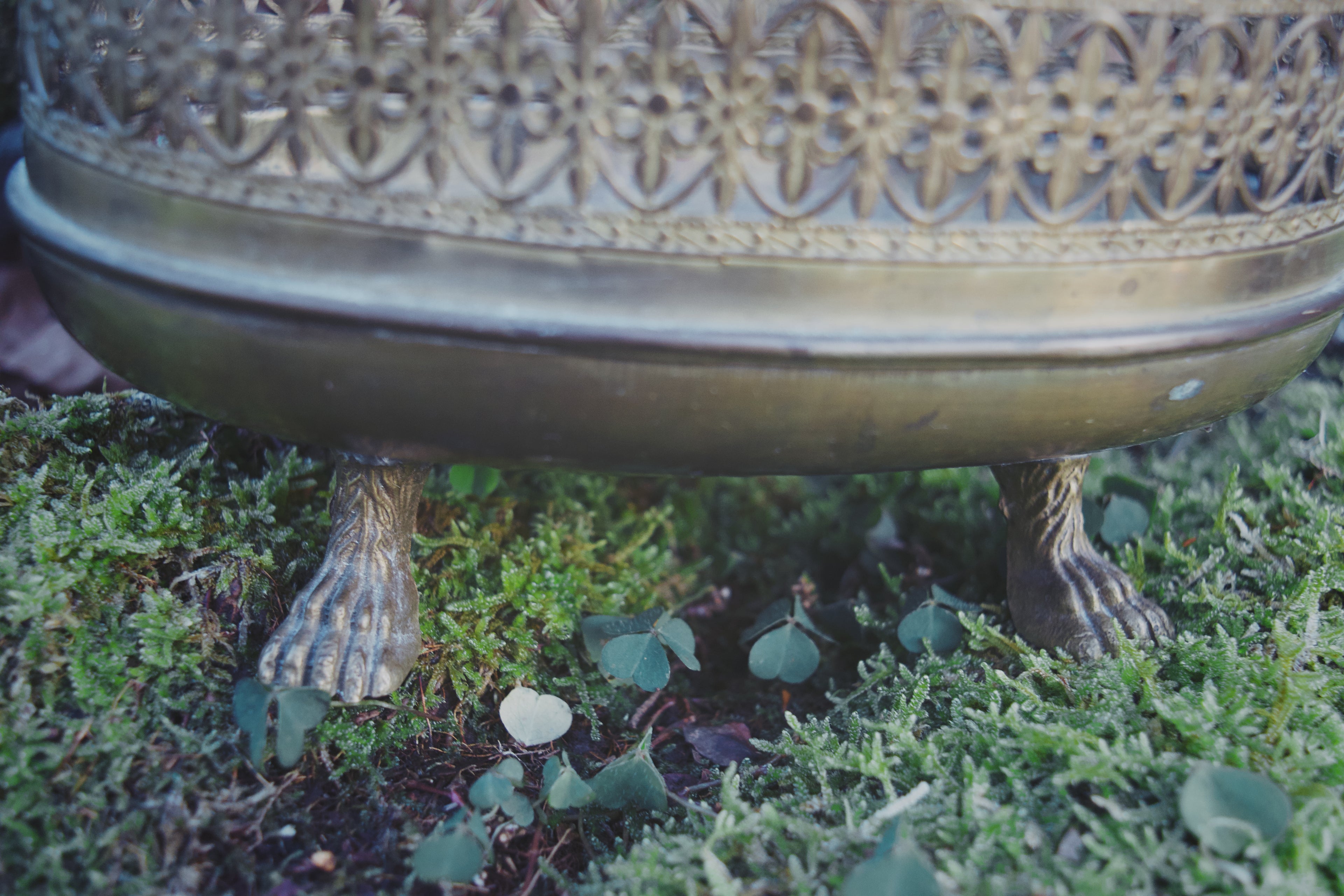 Bronze Clawed Basket – Fleur-de-Lis Curio Vessel