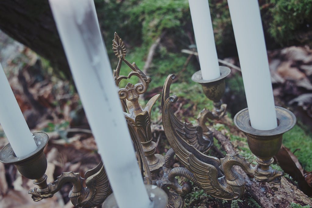 Five-Branched Phoenix Candelabra – Bronze Ritual Centerpiece